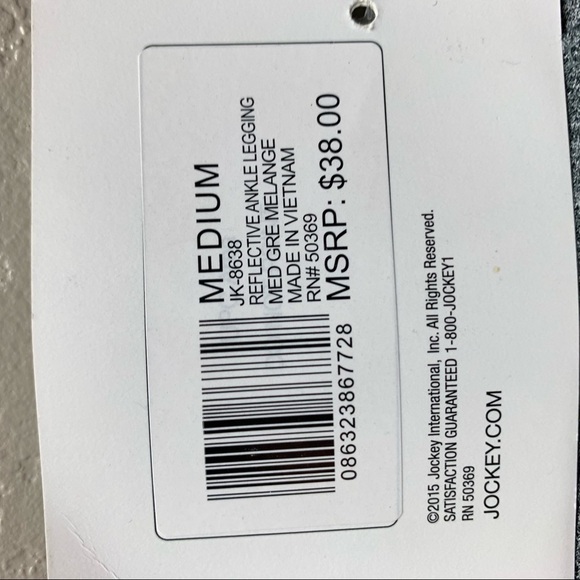 Jockey Sport Heathered Gray with Black Mesh Panels Runners Leggings Size Medium - Picture 5 of 8